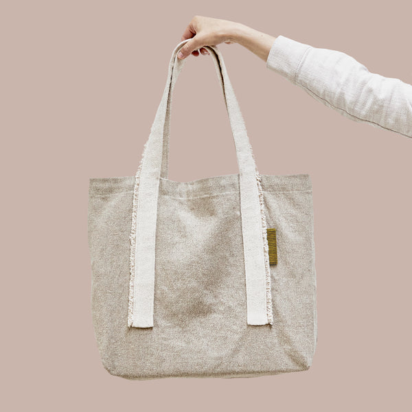 Medium Linen Tote Natural – C O L E N T I